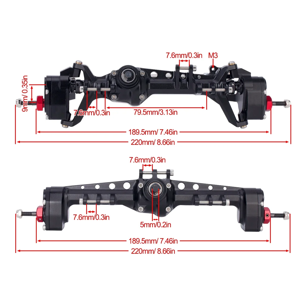 CNC Aluminum SCX10 III Front R - Rc Hobby Products recensie en prijs