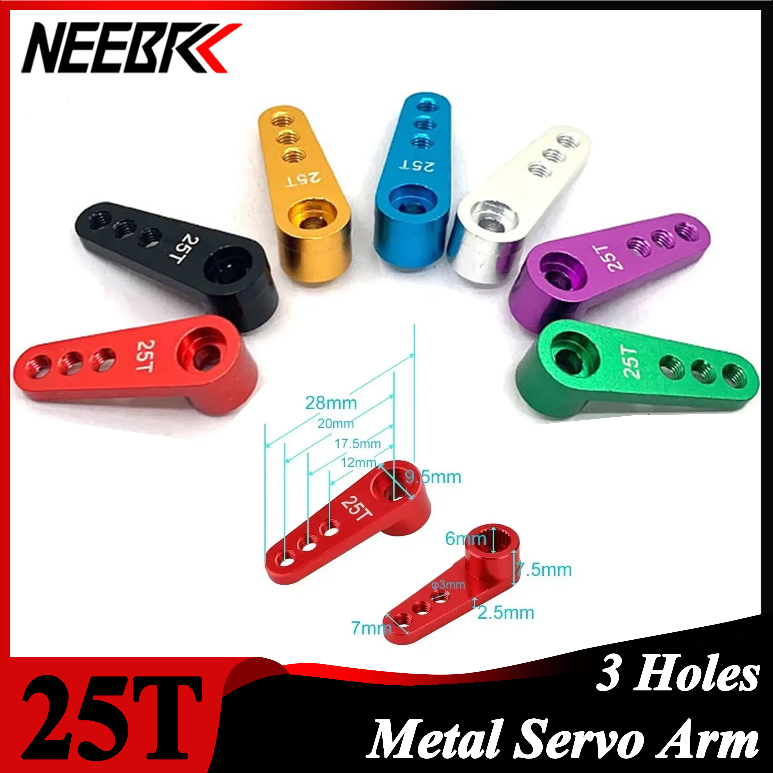 NEEBRC 25T Metal Servo Arm 3 H - Rc Hobby Products recensie en prijs