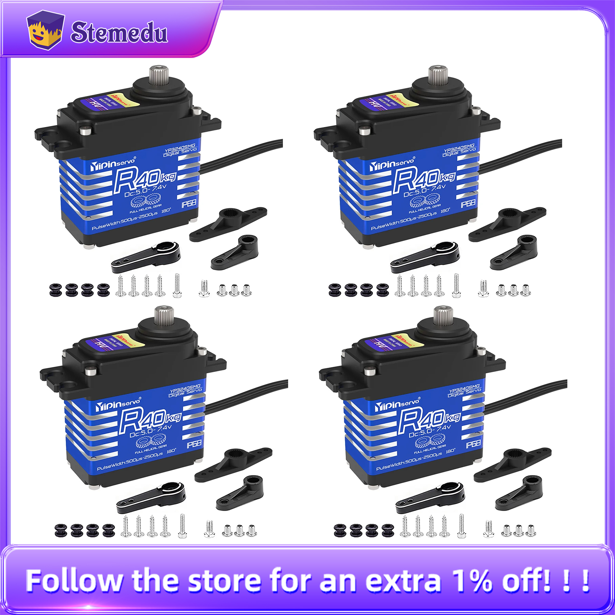 4PCS YiPinservo 40kg Metal Gea - Rc Hobby Products recensie en prijs